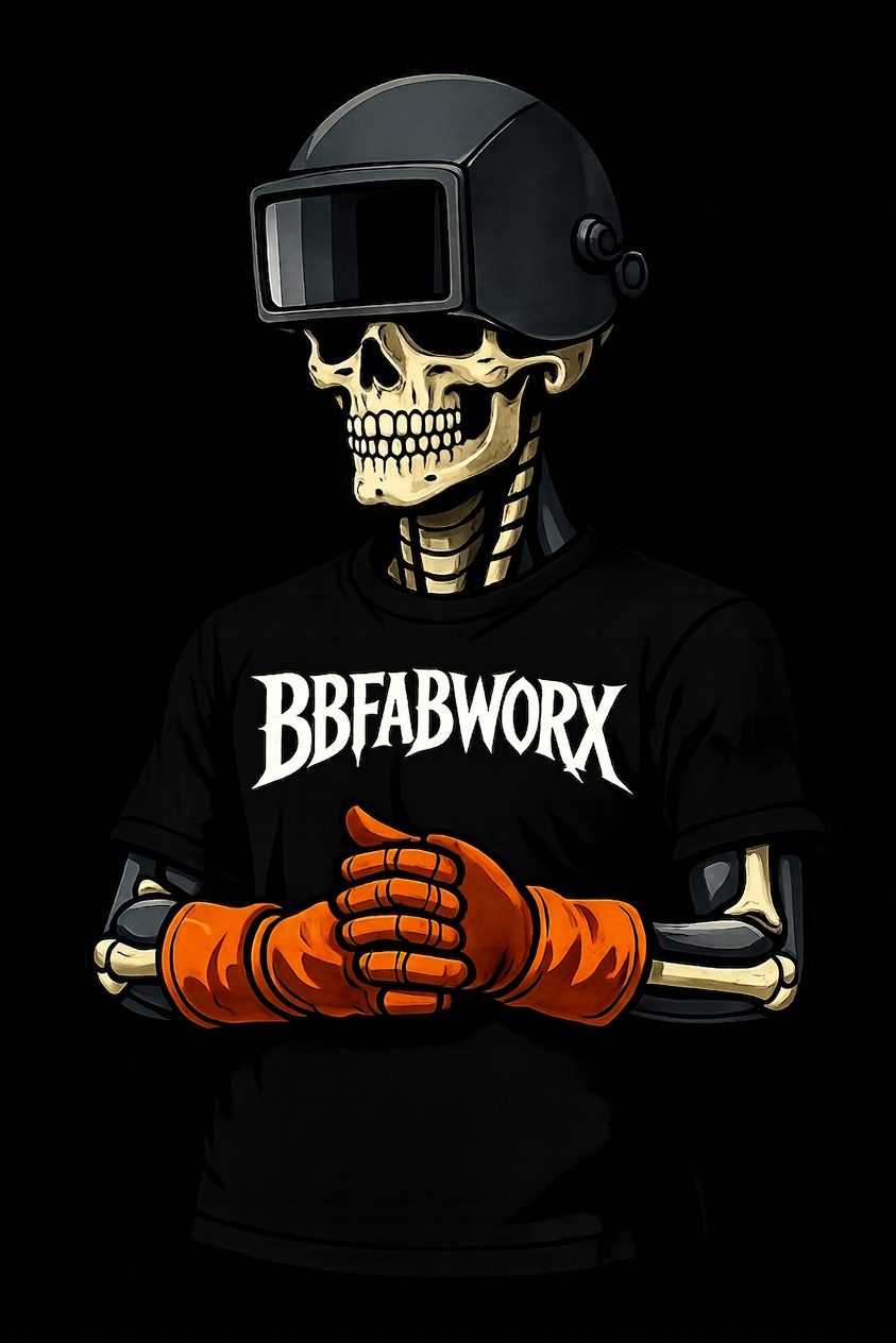 BBFabWorx skeleton mascot